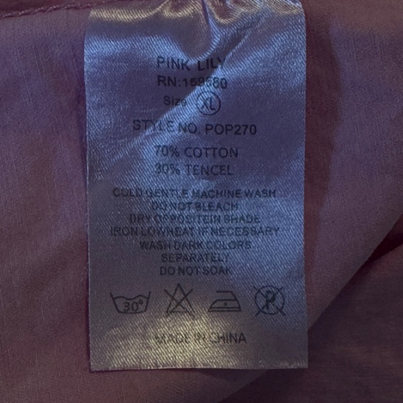 Pink Lily women’s light pink denim like dress size XLG Valentine’s Day - Picture 8 of 8